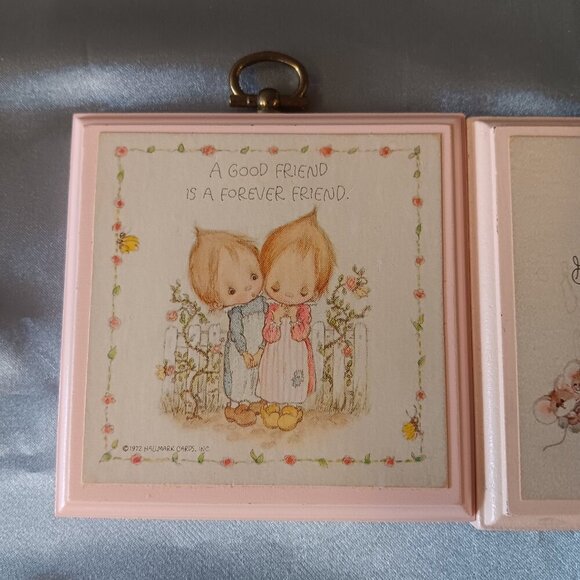 Betsey Clark VTG Hallmark Wooden Wall Plaques 1972 1979 Friendship Mice Bunny - Picture 4 of 6
